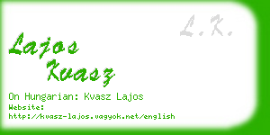 lajos kvasz business card